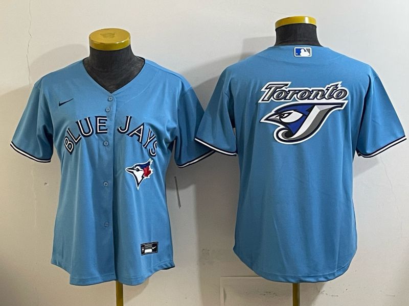 Women 2025 Toronto Blue Jays Blank Light blue Game Nike MLB Jersey style 0011->women mlb jersey->Women Jersey